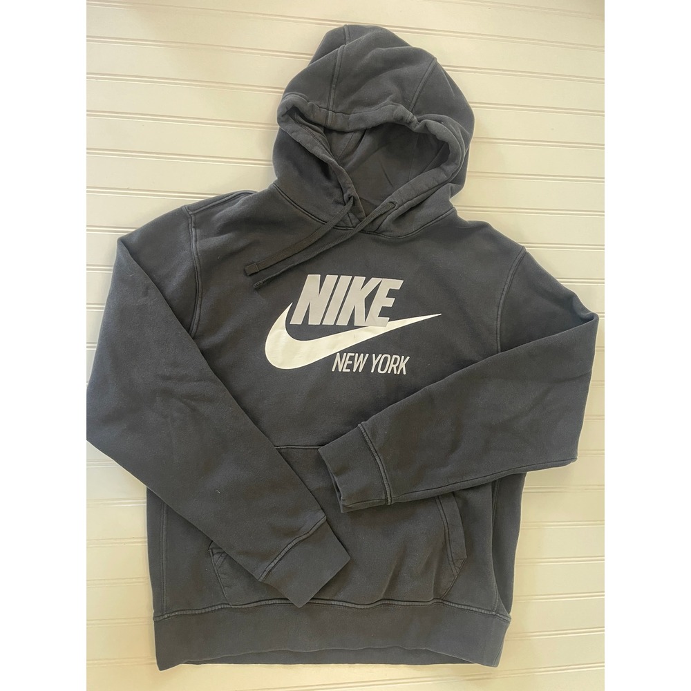 Nike Sportswear New York City Graphic Hoodie Mens Medium Black Pullover Fleece